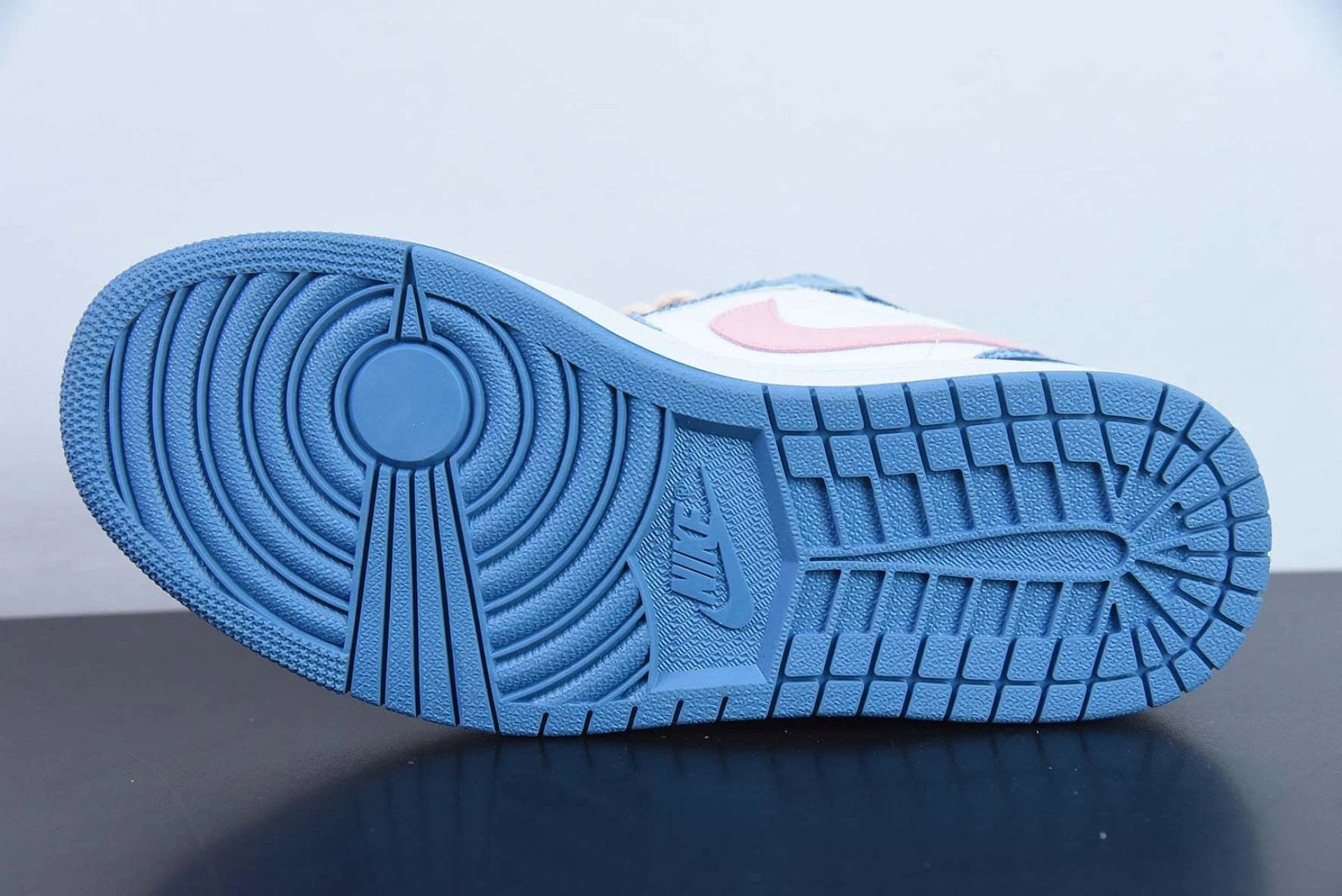 Custom Air Jordan 1 Low Washed Denim White Pink by Air Jordan