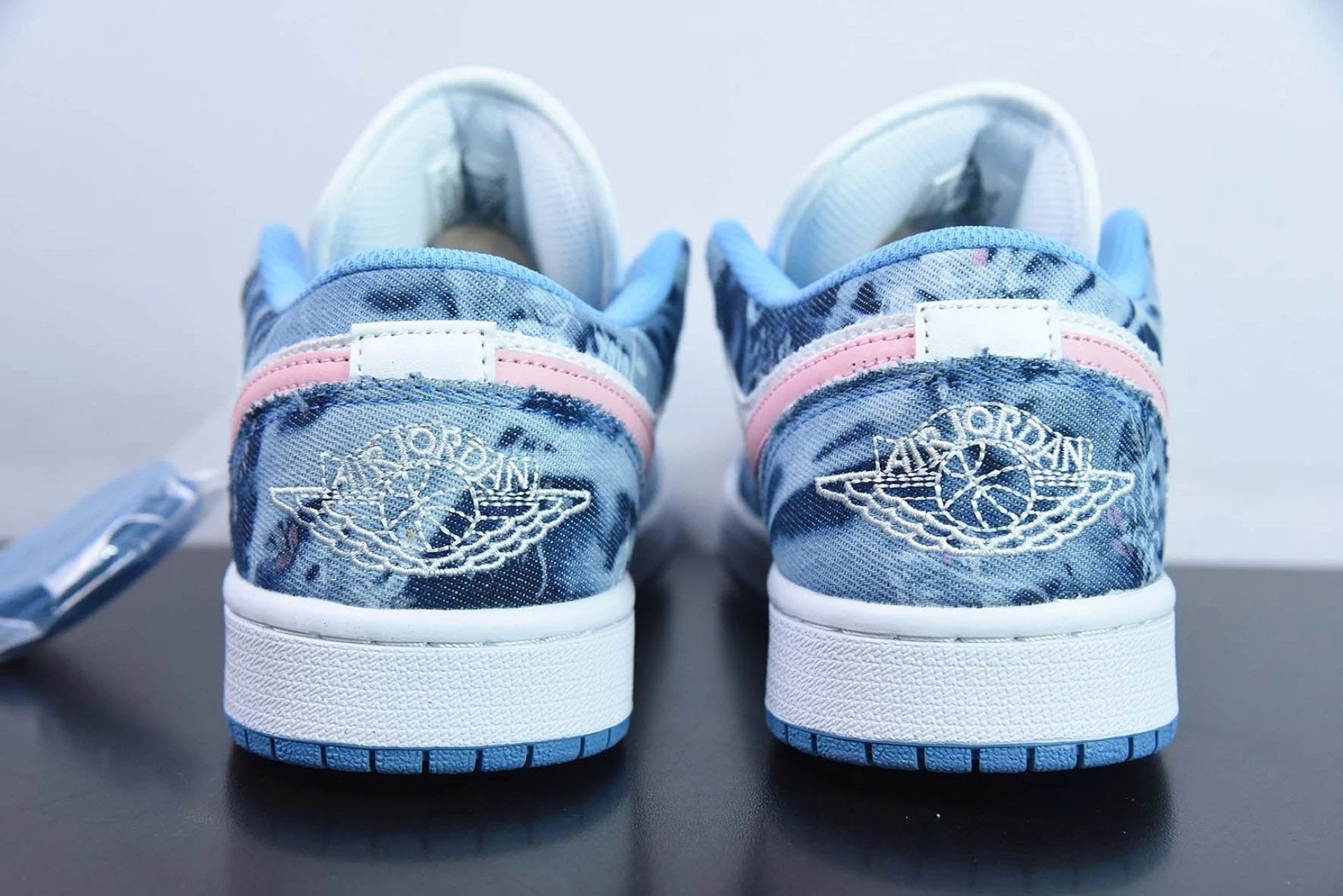 Custom Air Jordan 1 Low Washed Denim White Pink by Air Jordan