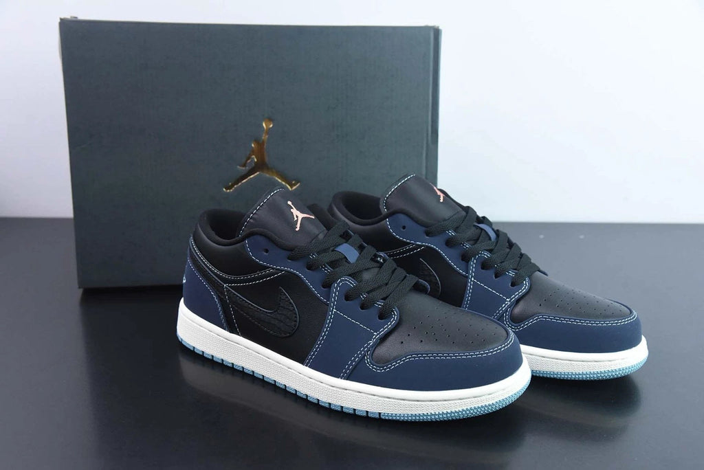 Air Jordan 1 Low Snakeskin Black White Midnight Navy FJ5478-010 by Air Jordan