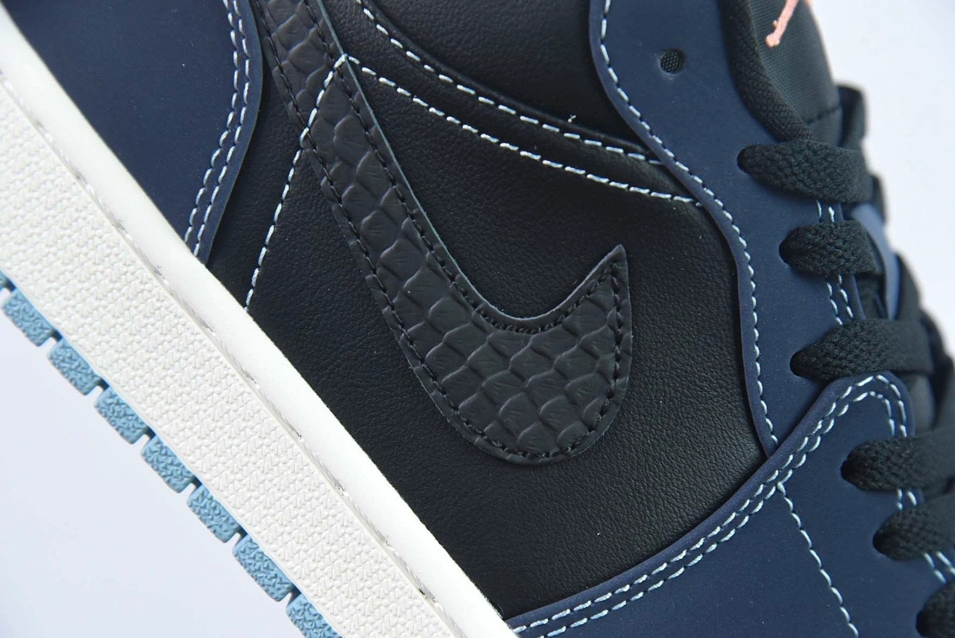 Air Jordan 1 Low Snakeskin Black White Midnight Navy FJ5478-010 by Air Jordan