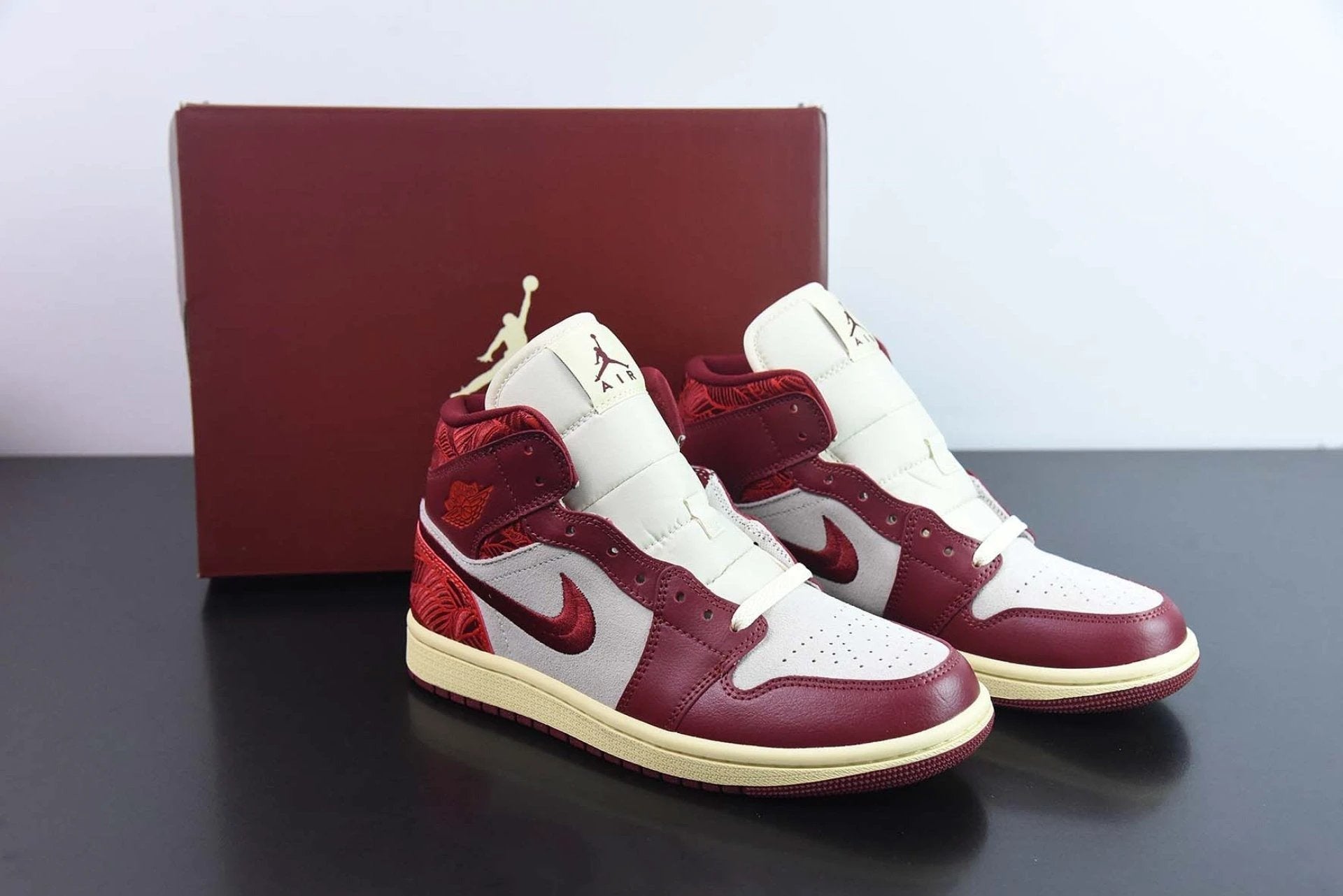 Air Jordan 1 Mid SE Tiki Leaf Team Red by Air Jordan