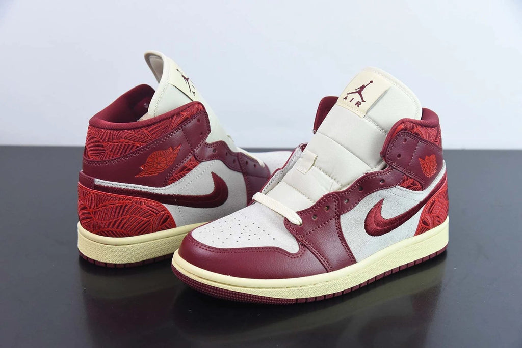 Air Jordan 1 Mid SE Tiki Leaf Team Red by Air Jordan