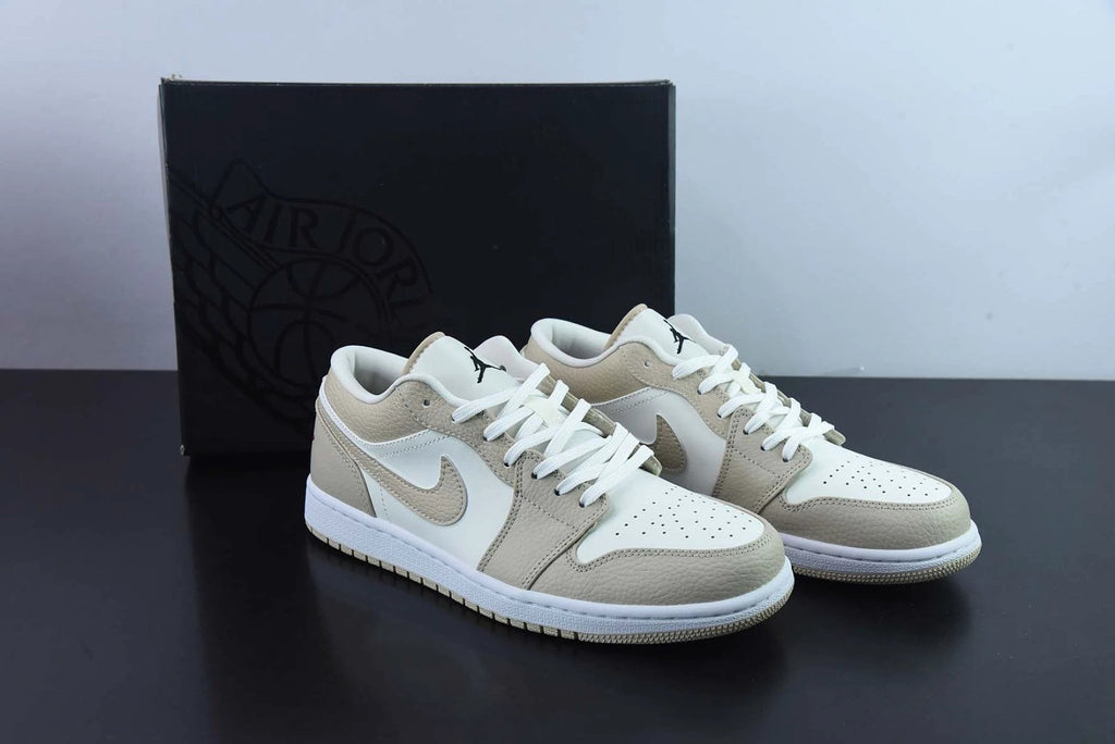 Air Jordan 1 Low Features Heavy Tumbled Tan Leather by Air Jordan