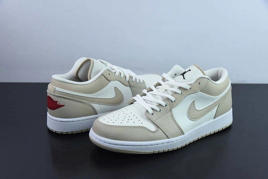 Air Jordan 1 Low Features Heavy Tumbled Tan Leather by Air Jordan