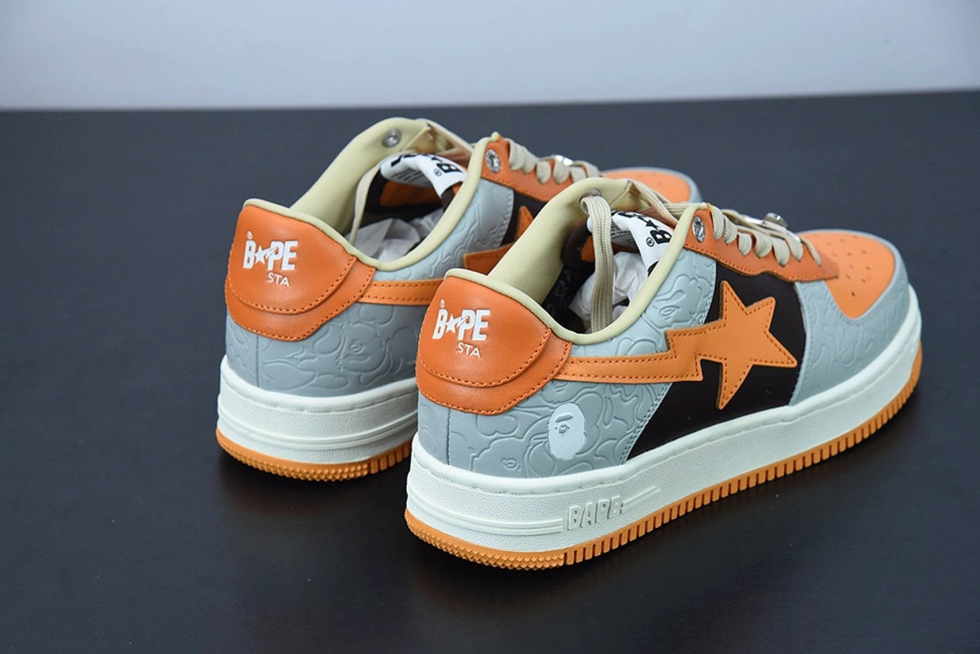 A Bathing Ape Bape Sta Low Grey Orange by Air Jordan