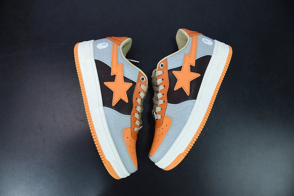A Bathing Ape Bape Sta Low Grey Orange by Air Jordan