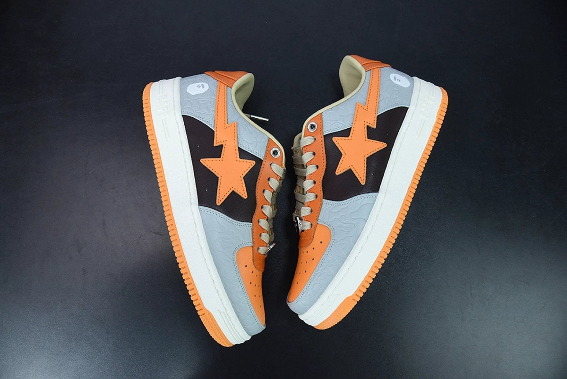A Bathing Ape Bape Sta Low Grey Orange by Air Jordan