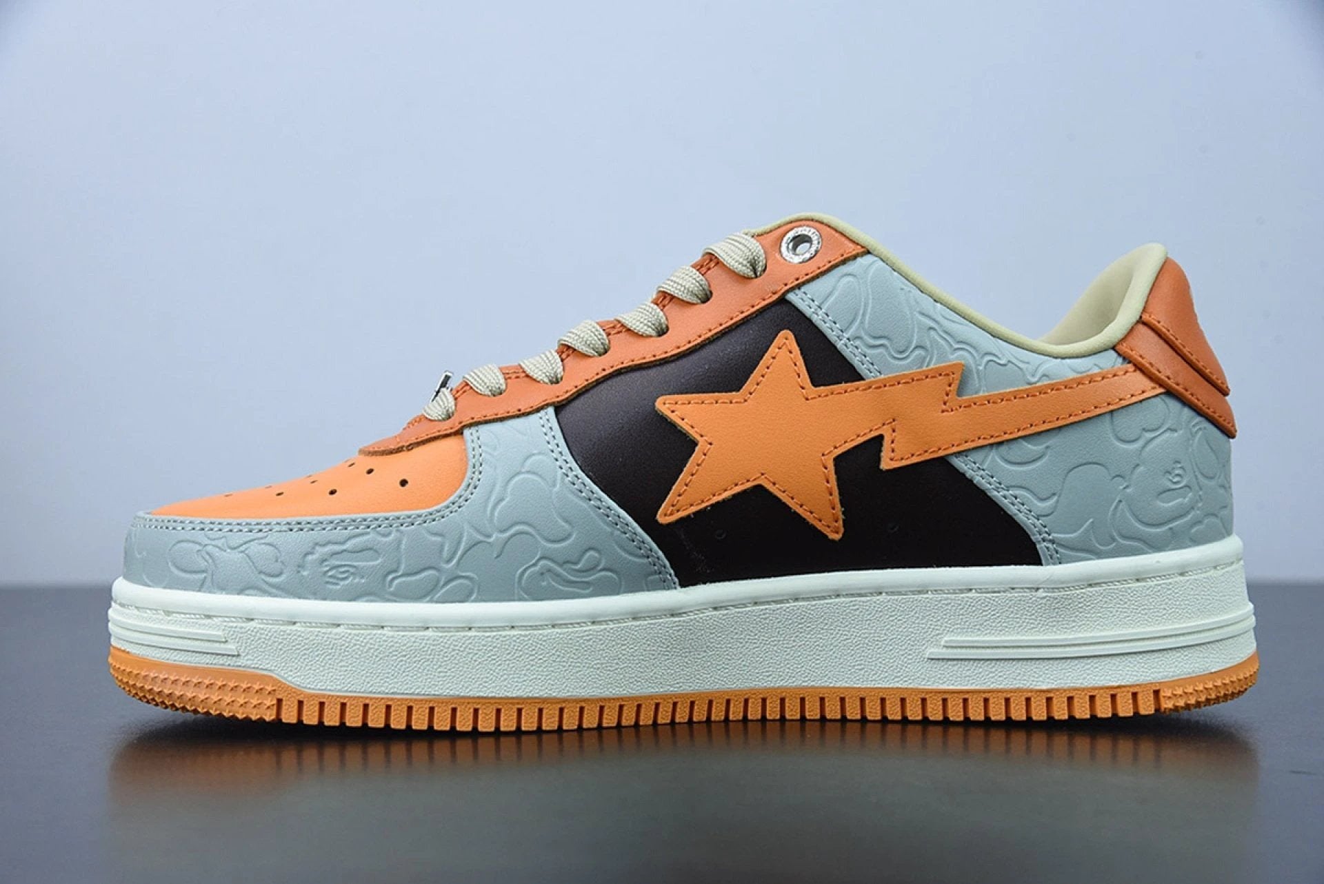 A Bathing Ape Bape Sta Low Grey Orange by Air Jordan