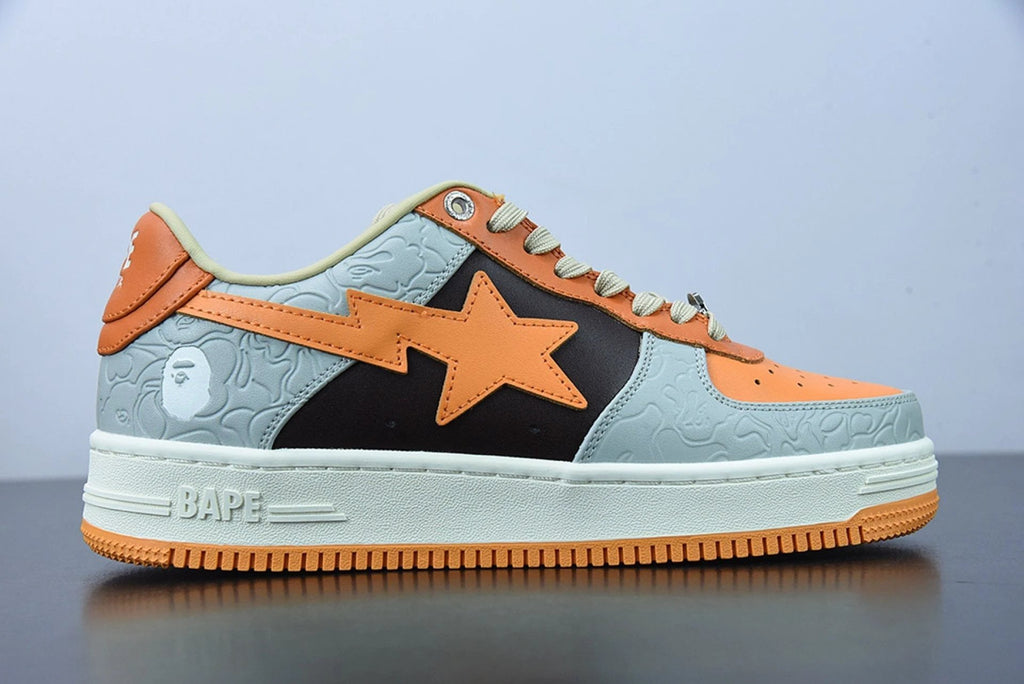 A Bathing Ape Bape Sta Low Grey Orange by Air Jordan