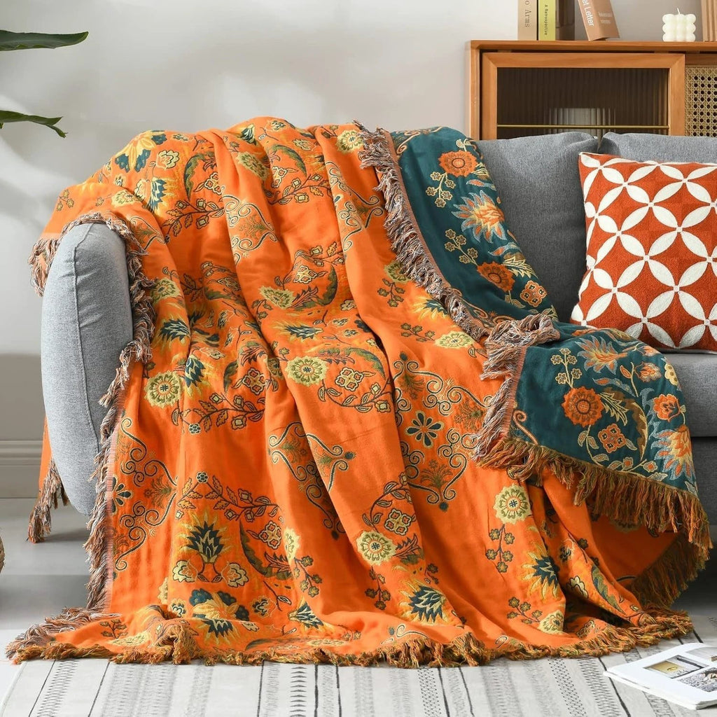 Marigold Reversible Throw Blanket by Casa & Beyond