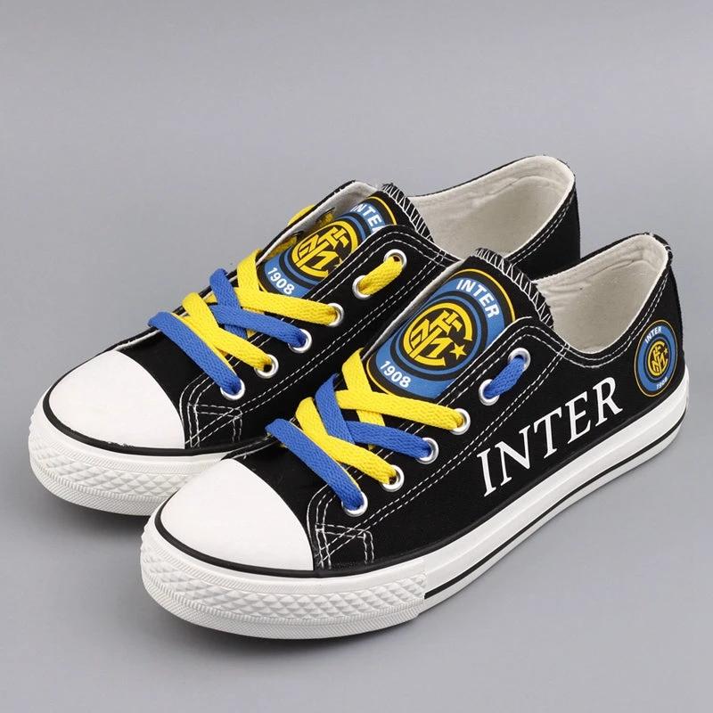 inter Football Club Internazionale Milano Low Top Canvas Sport Sneakers Shoes For Men Women Fans by Crocs