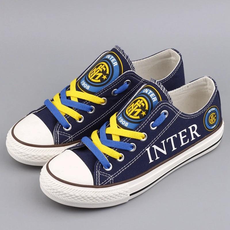 inter Football Club Internazionale Milano Low Top Canvas Sport Sneakers Shoes For Men Women Fans by Crocs