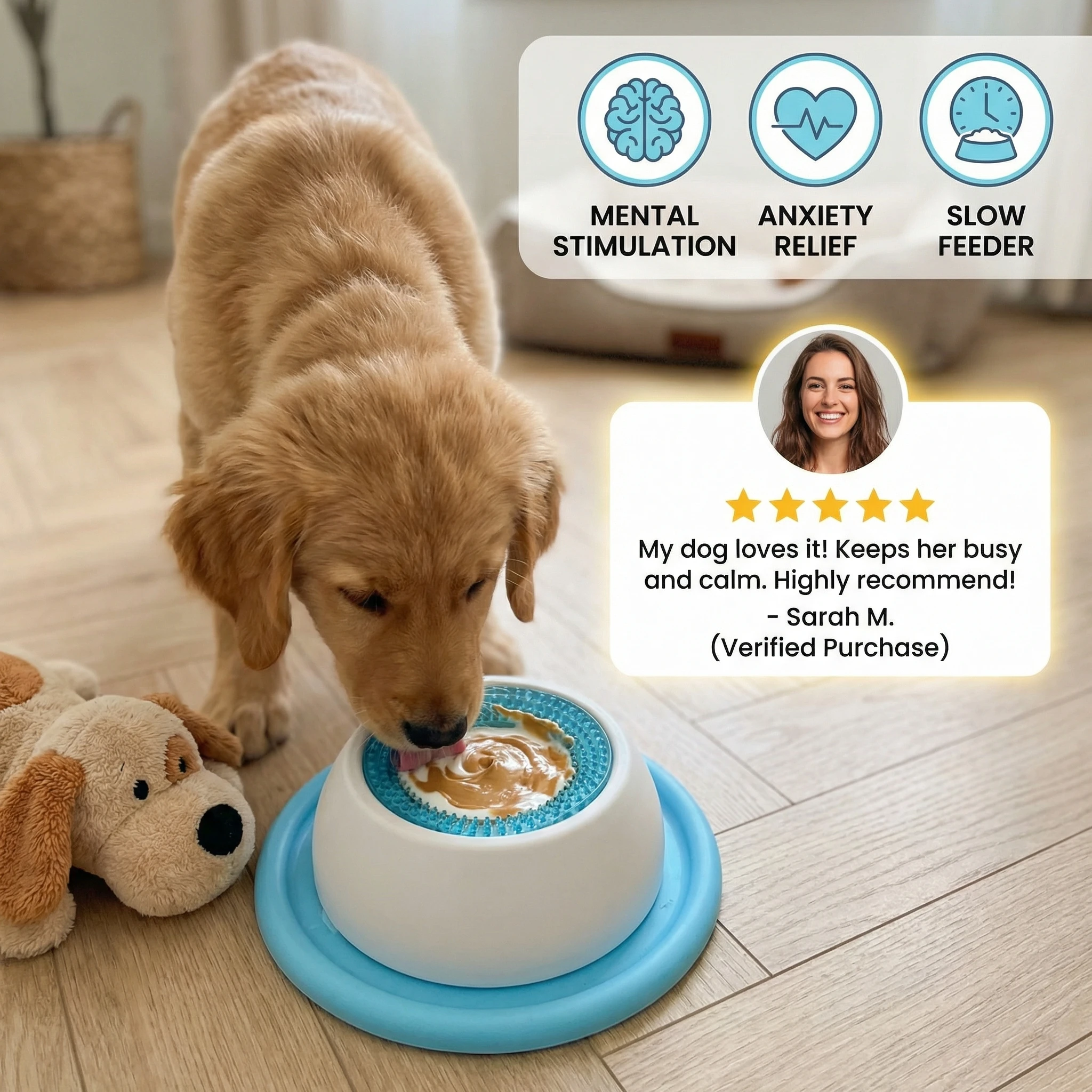 Interactive Lick Mat Slow Feeder Enrichement Toy for Dogs Bowlift by Bowlift