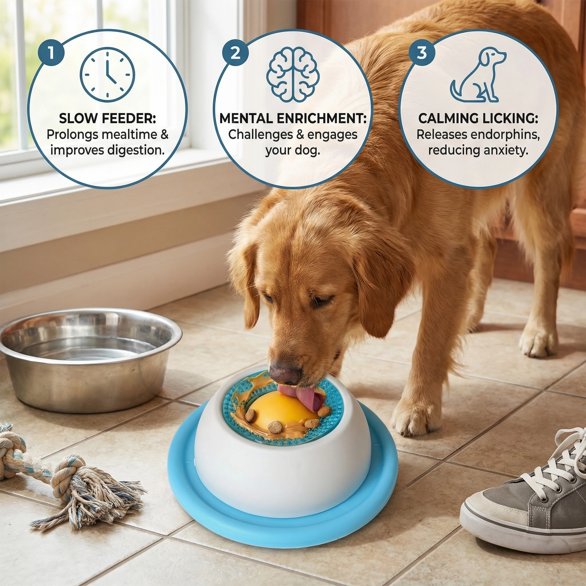 Interactive Lick Mat Slow Feeder Enrichement Toy for Dogs Bowlift by Bowlift