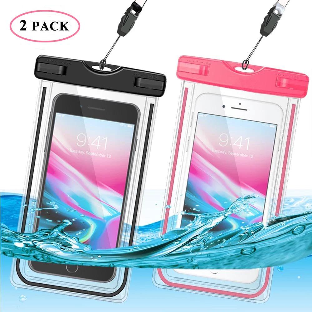 Universal Waterproof Case, Waterproof Phone Pouch Dry Bag IPX8 Luminous for iPhone X/8/8plus/7/7plus/6s/6/6s plus Samsung galaxy s8/s7 Google Pixel HTC10 by flagsshop