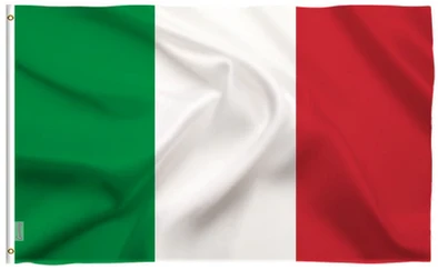 Custom flags- Italy national flag -3x5 ft-double sided with 3 eyelets along the top by flagsshop