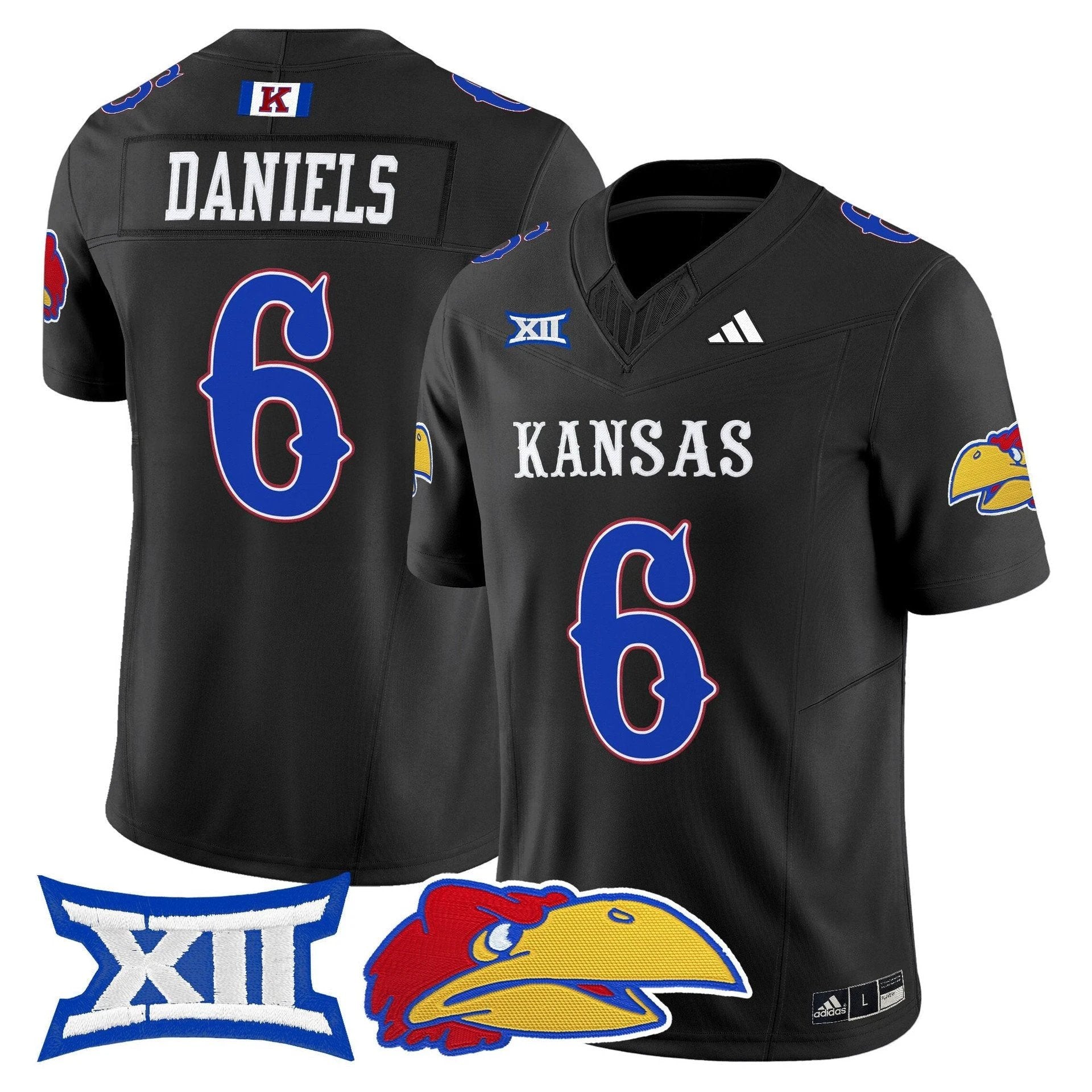 Jalon Daniels Jersey #6 Kansas Jayhawks 2025 Vapor Limited Stitched Red by My Store NCAA Football Jerseys