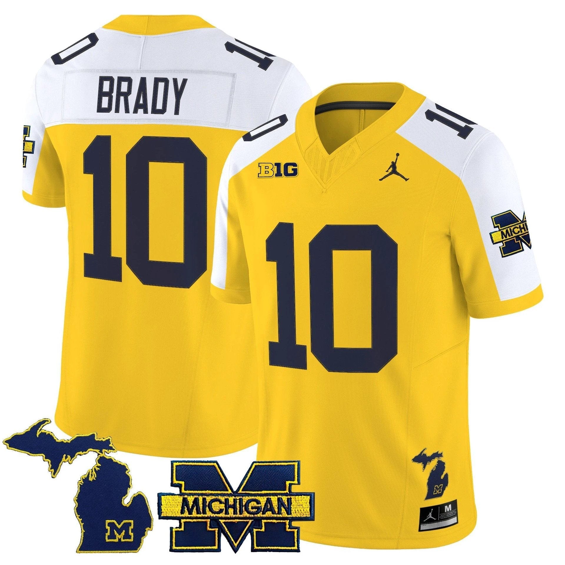 Tom Brady Jersey #10 Michigan Wolverines 2025 Limited V2 Stitched Maize Alter by My Store NCAA Football Jerseys