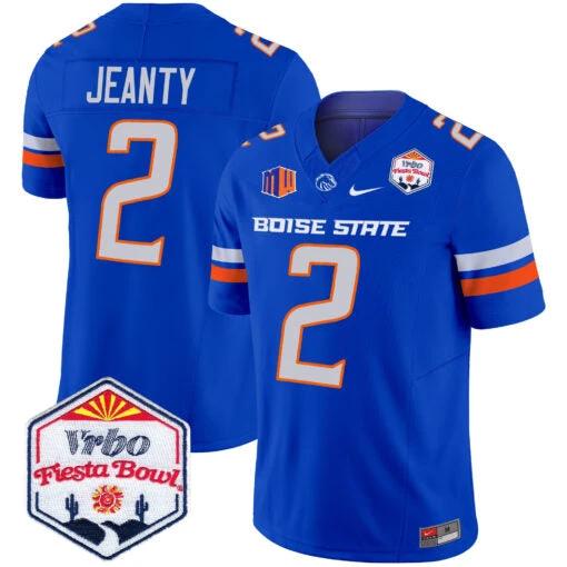 Ashton Jeanty Jersey #2 Boise State Broncos 2025 Fiesta Bowl Patch Vapor Royal by My Store