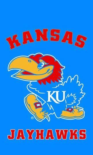 Kansas Jayhawks Flag NCAA University of Kansas Banner 3ft x 5ft Polyester KU flag by flagsshop