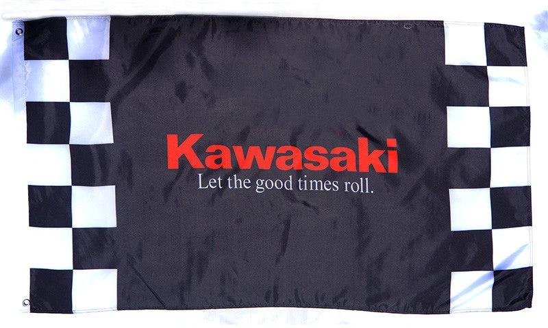 Kawasaki Checkered Flag-3x5 FT-100% polyester Banner by flagsshop
