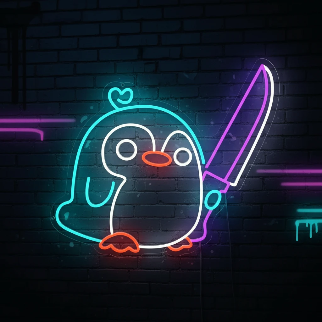 Cute Penguin Neon Sign Kids Gift Neon Sign by Neonchics