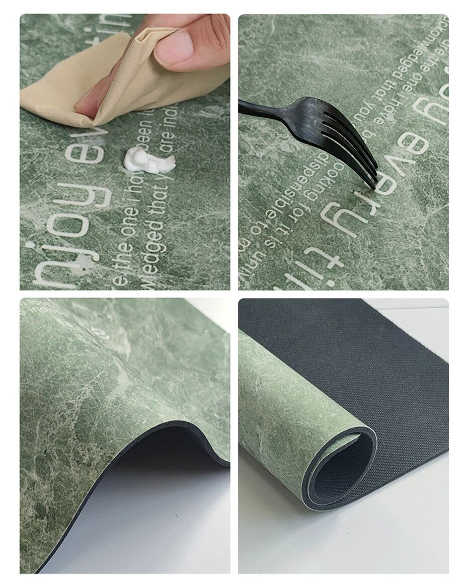 Kitchen Countertop Drainer Mat Slide Pad Water Absorbent Drying Mat by Bowlift