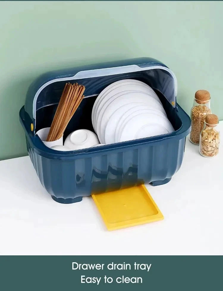 Kitchen Dish Drainer Rack Removable Drip Tray Organizer Drying Rack by Bowlift