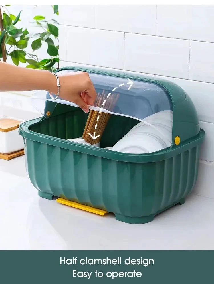 Kitchen Dish Drainer Rack Removable Drip Tray Organizer Drying Rack by Bowlift