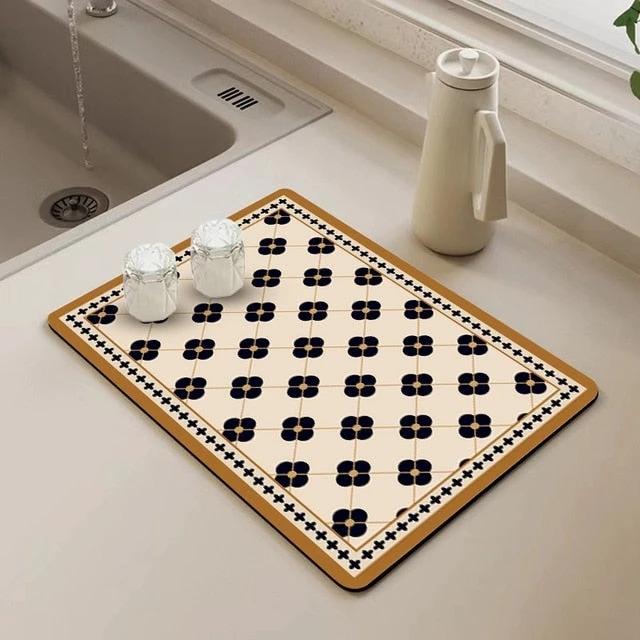 Kitchen Drain Pad Absorbent Drying Mat Countertop Protector Placemat by Bowlift