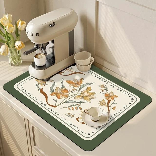 Kitchen Drain Pad Absorbent Drying Mat Countertop Protector Placemat by Bowlift