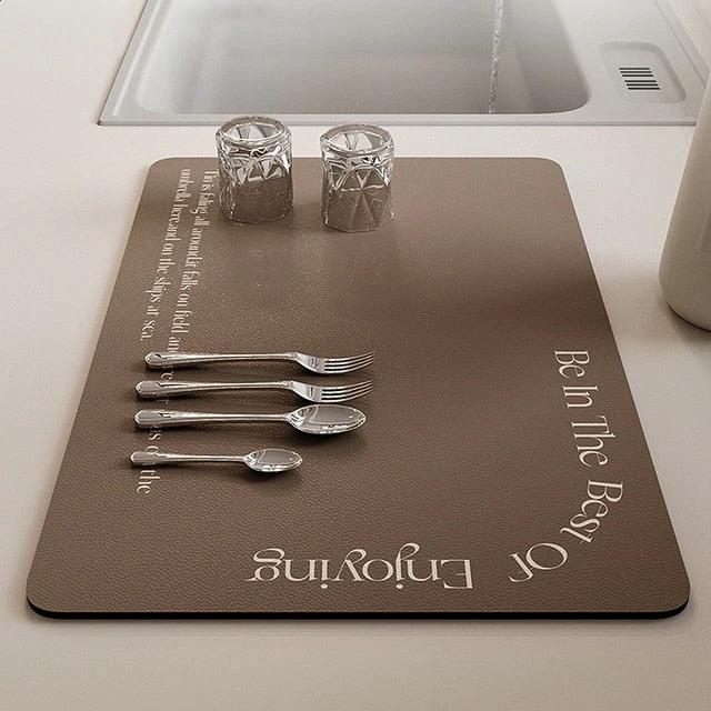 Kitchen Drain Pad Absorbent Drying Mat Countertop Protector Placemat by Bowlift