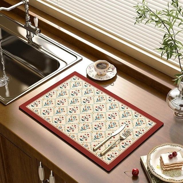 Kitchen Drain Pad Absorbent Drying Mat Countertop Protector Placemat by Bowlift