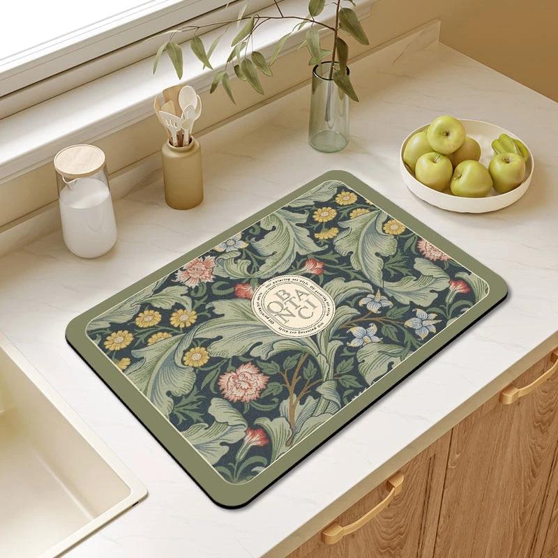 Kitchen Drain Pad Dish Drying Mat Rugs Non-slip Kitchen Sink Mat by Bowlift