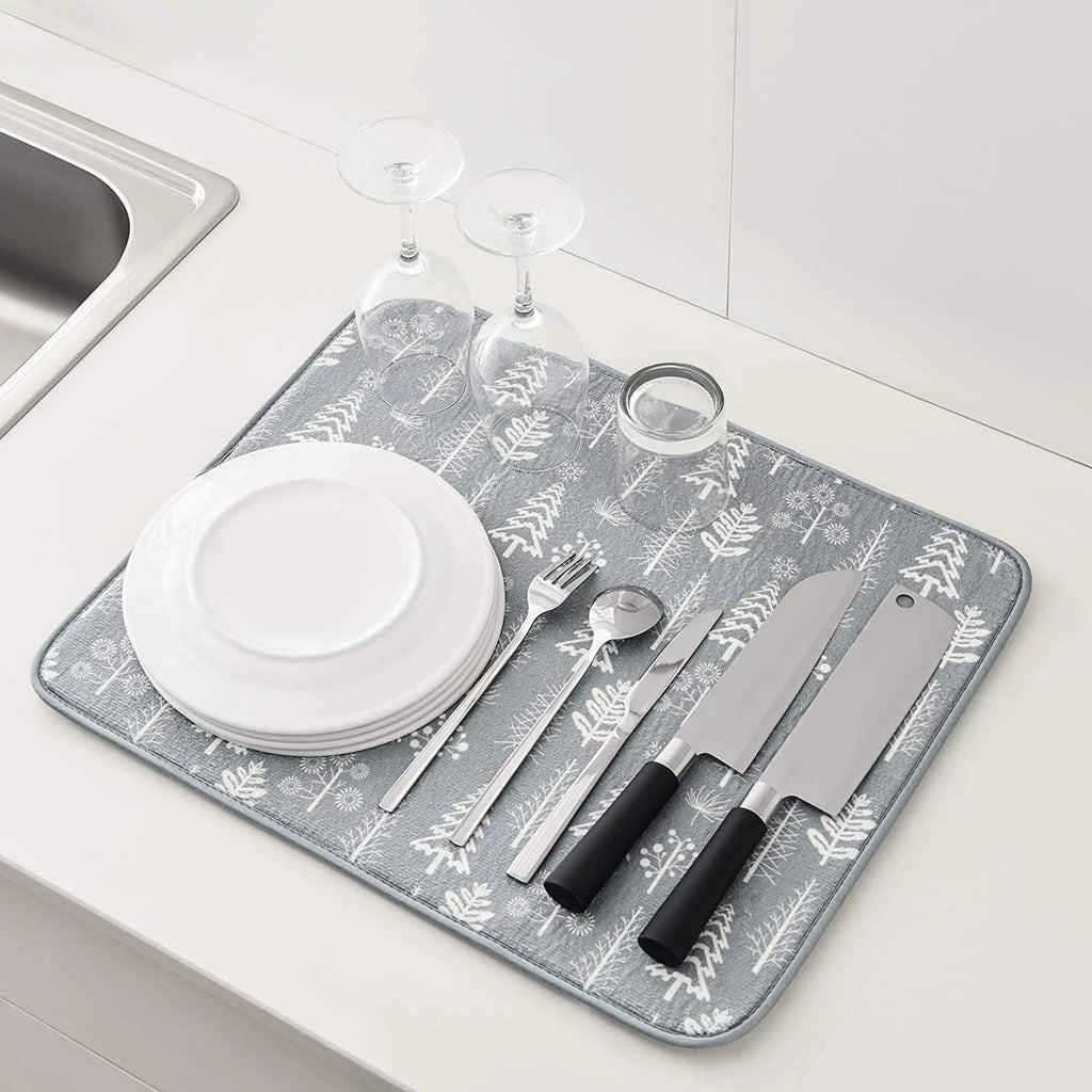 Kitchen Drying Mat Cups Dishes Cutting Board Absorbent Placemat by Bowlift
