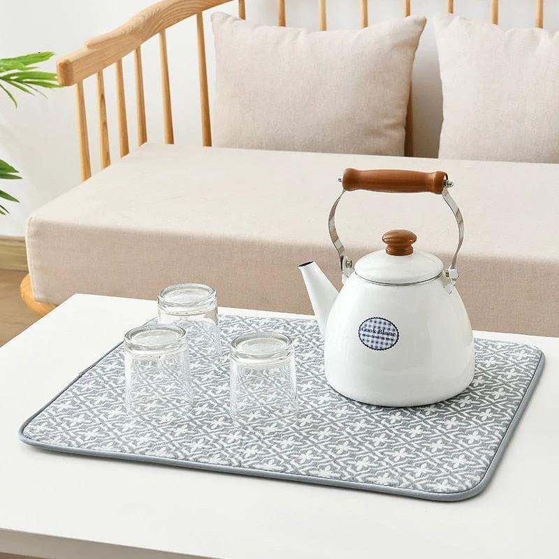 Kitchen Drying Mat Cups Dishes Cutting Board Absorbent Placemat by Bowlift