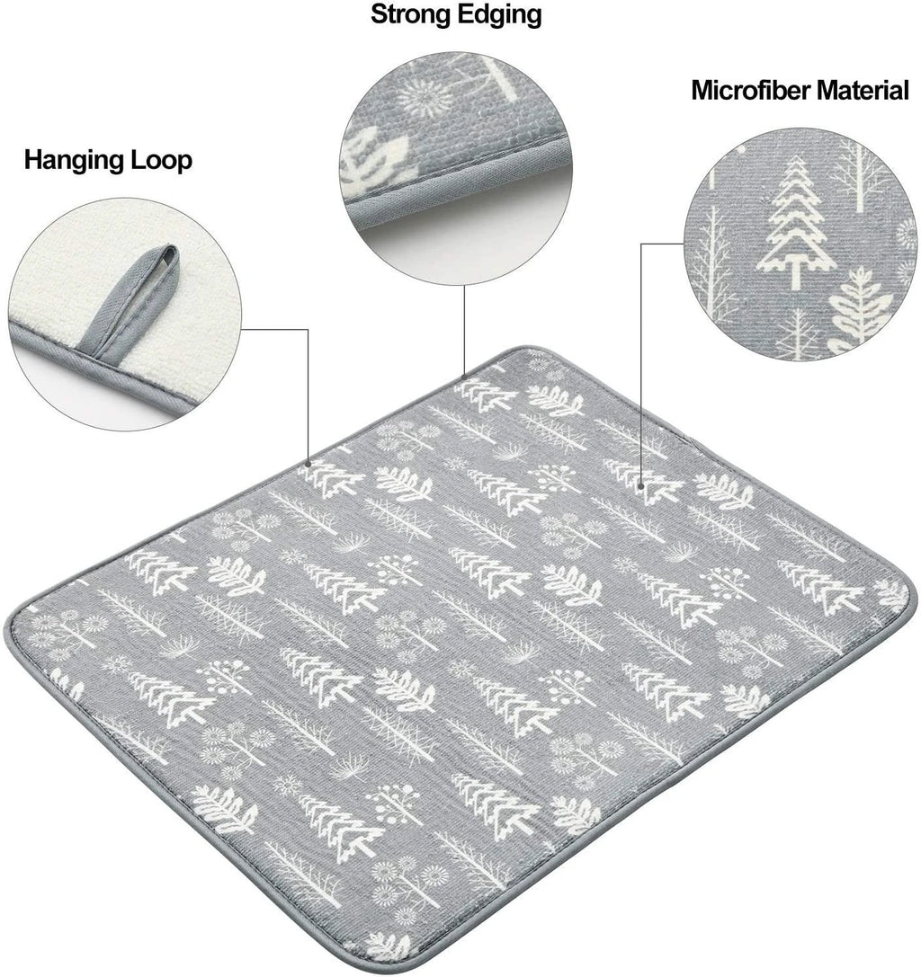 Kitchen Drying Mat Cups Dishes Cutting Board Absorbent Placemat by Bowlift