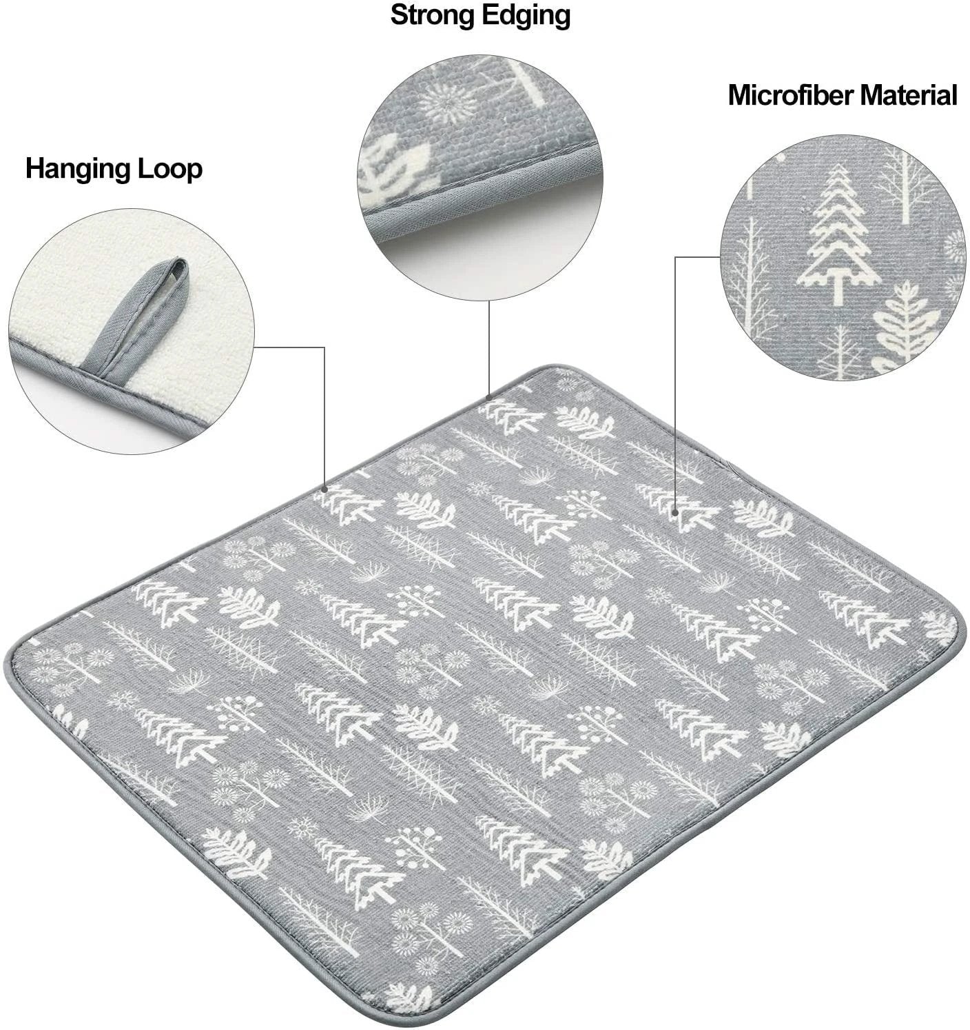 Kitchen Drying Mat Cups Dishes Cutting Board Absorbent Placemat by Bowlift