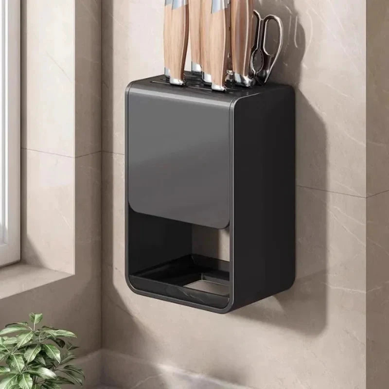 Kitchen Knife Holder Multifunctional No-Drill Household Storage Rack by Bowlift