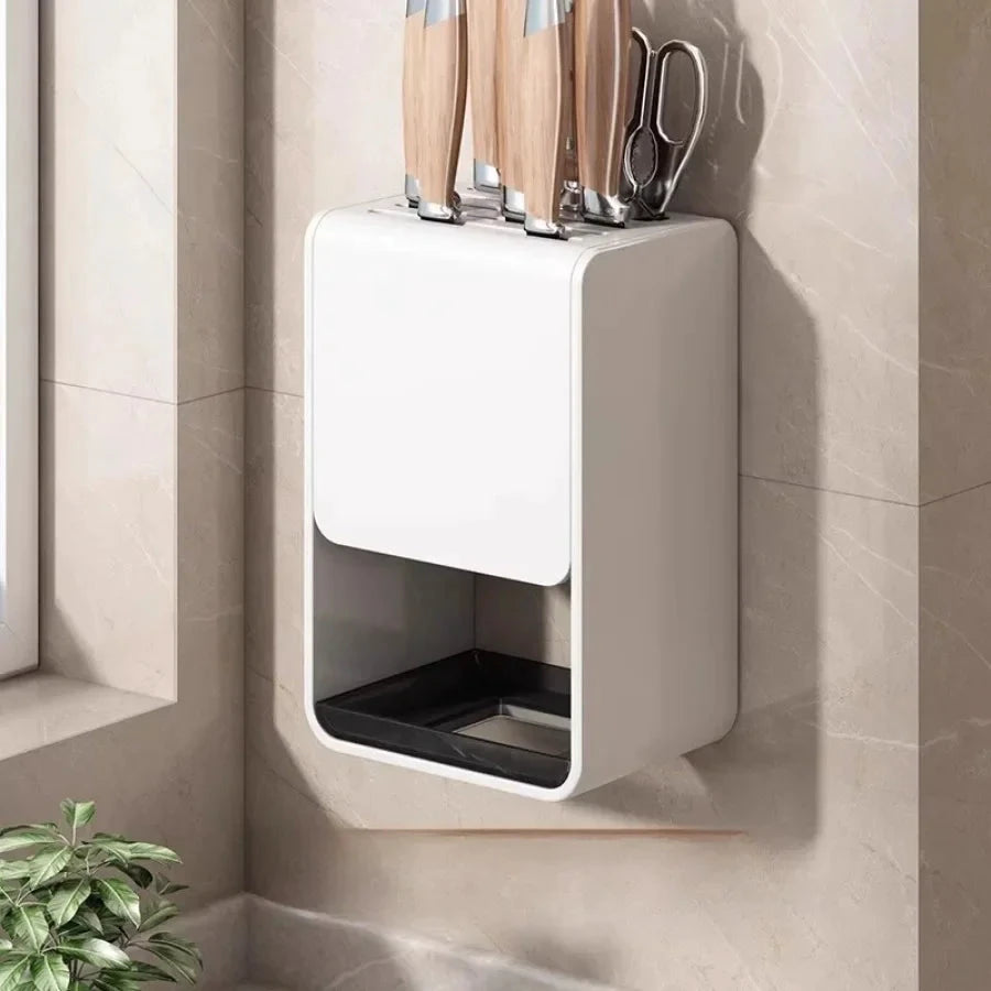 Kitchen Knife Holder Multifunctional No-Drill Household Storage Rack by Bowlift