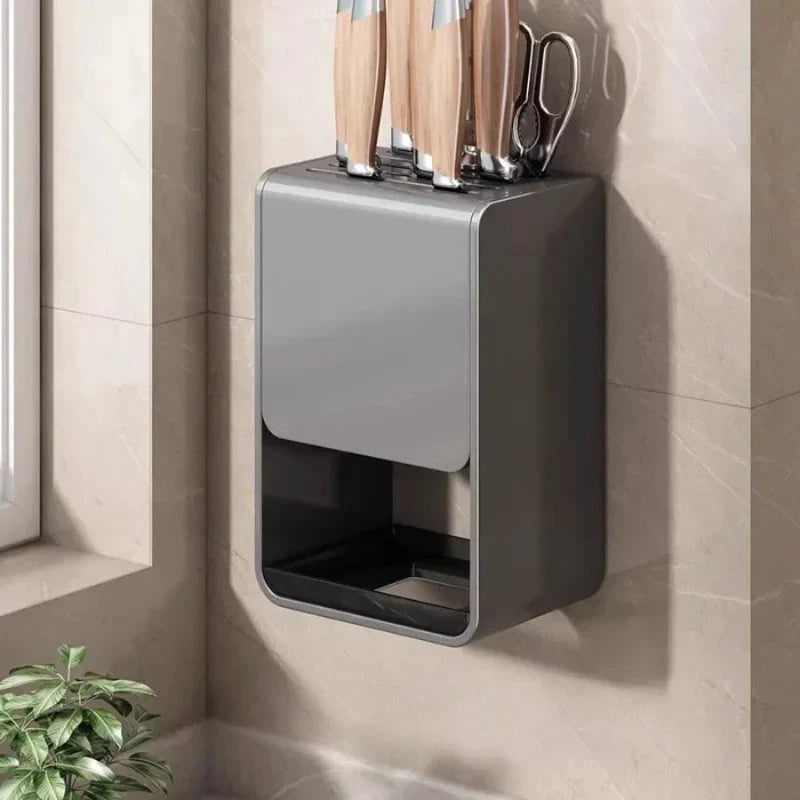 Kitchen Knife Holder Multifunctional No-Drill Household Storage Rack by Bowlift