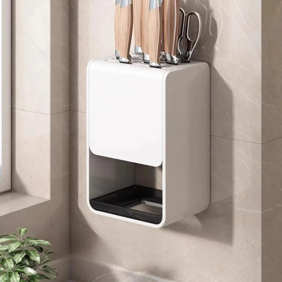 Kitchen Knife Holder Multifunctional No-Drill Household Storage Rack by Bowlift