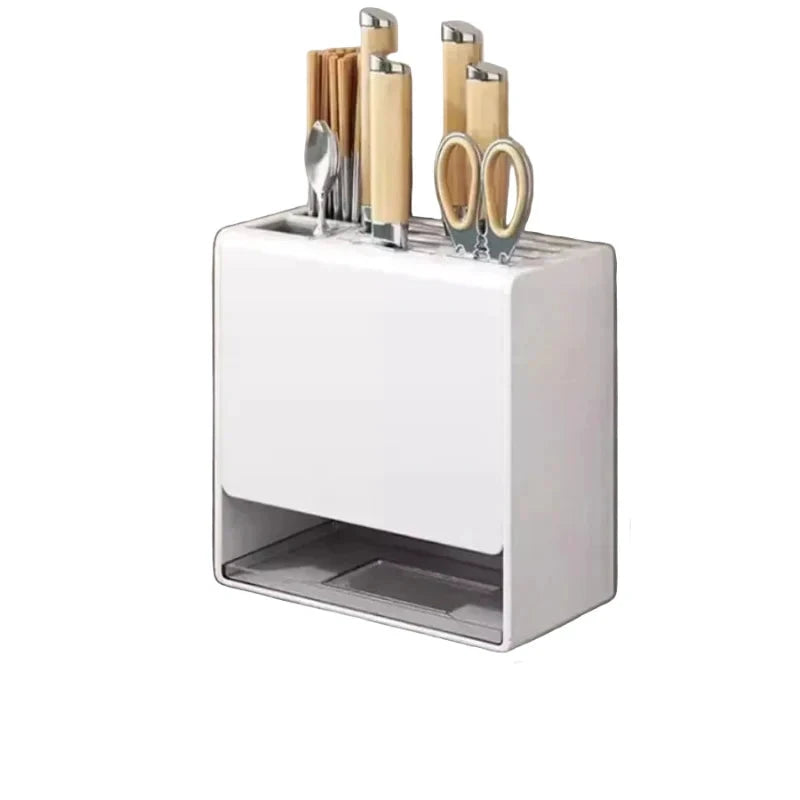 Kitchen Knife Holder Multifunctional No-Drill Household Storage Rack by Bowlift