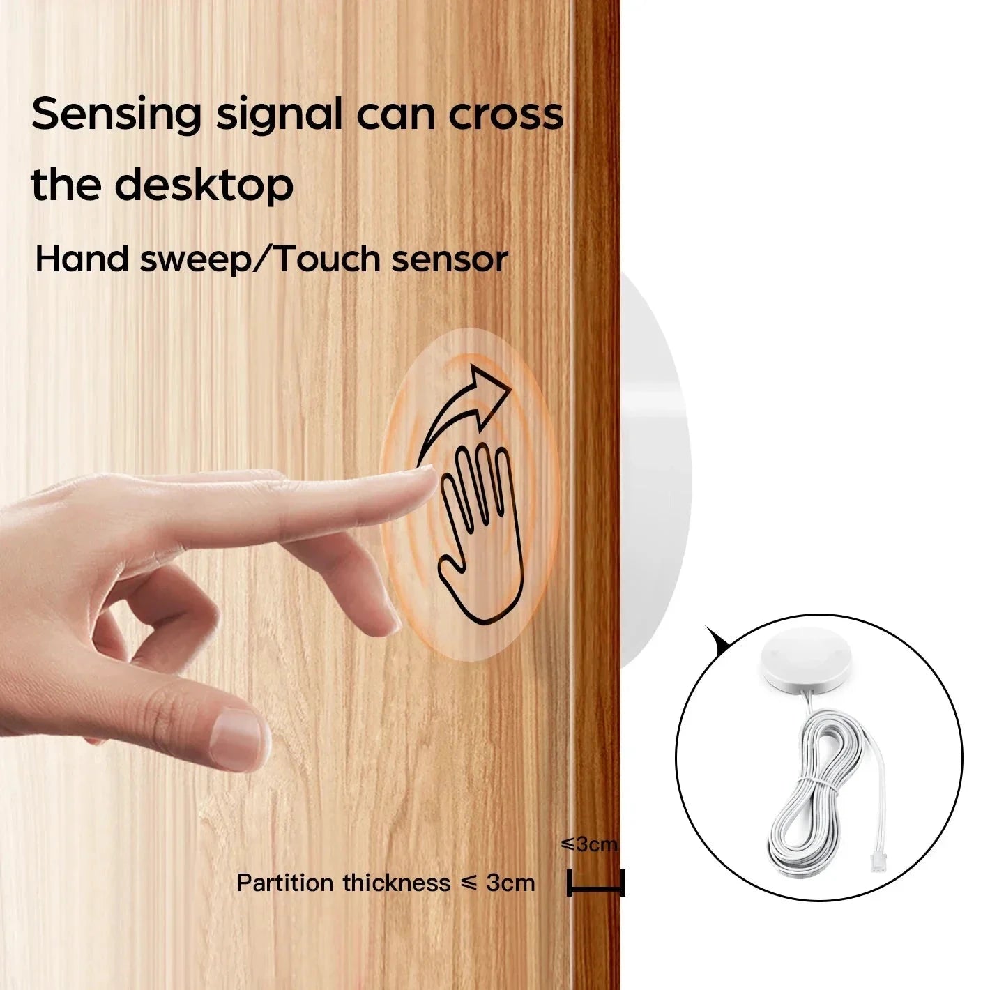 Kitchen LED Under Cabinet Light Penetrable Touch Switch Wood Hand by Bowlift