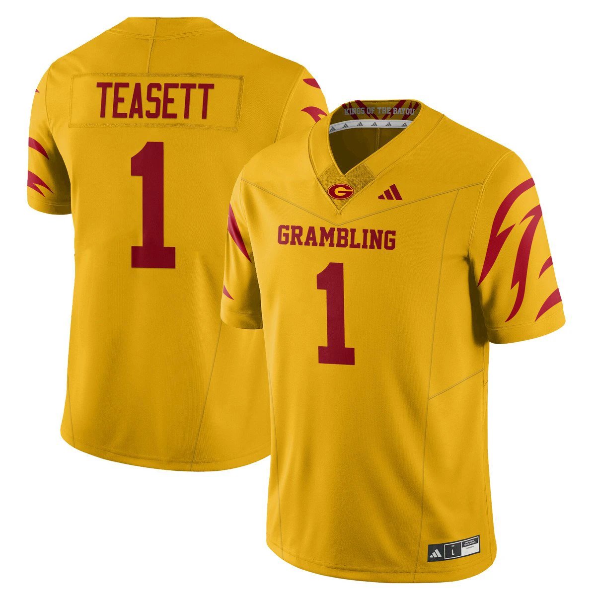 C’zavian Teasett Jersey #1 Grambling State Football 2025 Special Stitched Yellow by My Store NCAA Football Jerseys