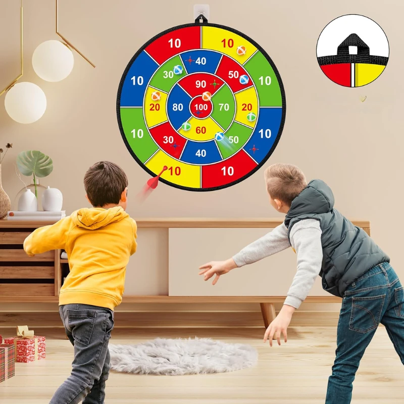 Large Kids' Dartboard with Sticky Balls & Darts – PlayTarget by BowLift