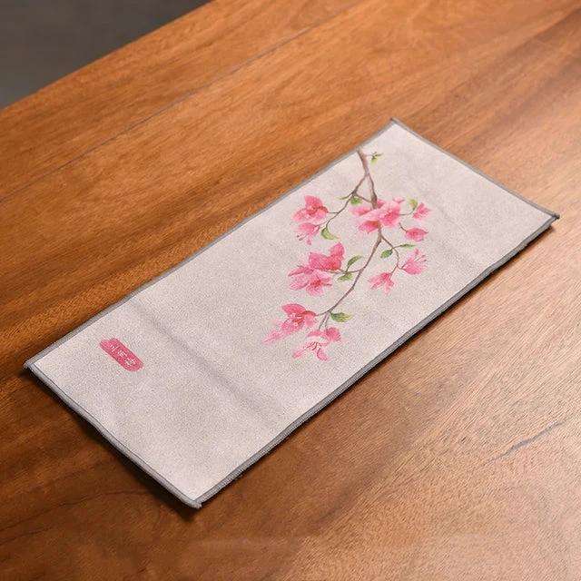 Leaf Tea Towel Suede Table Mat Dishcloth Table Napkins Lotus Accessory by Bowlift