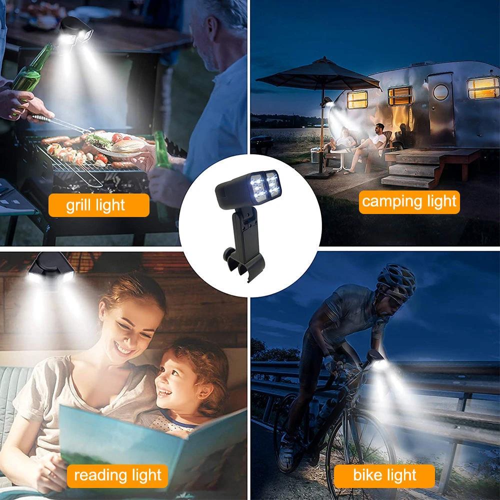 LED Portable BBQ Grill Light Lights Lamp with Handle Mount Clip by Bowlift