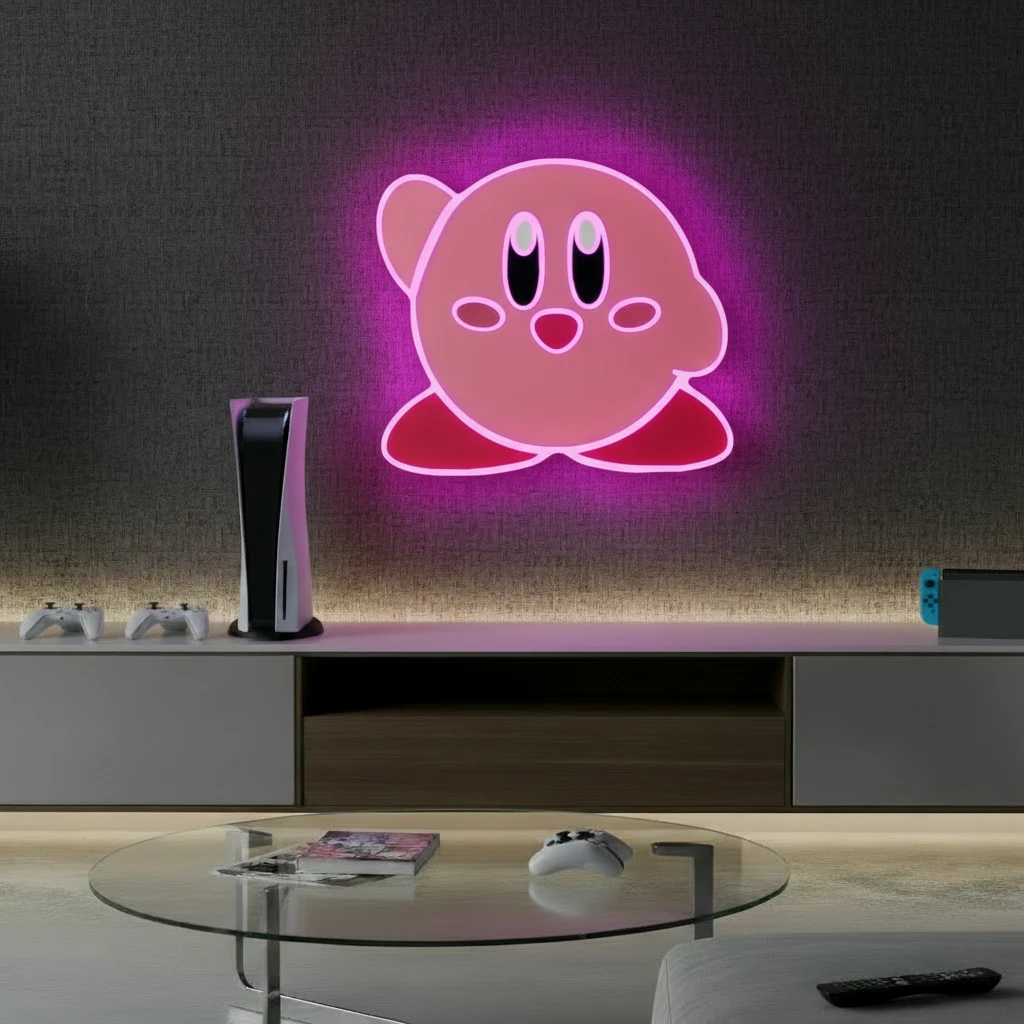 Kirby Cartoon Led Neon Sign Kids Room Wall Decor Sign by Neonchics
