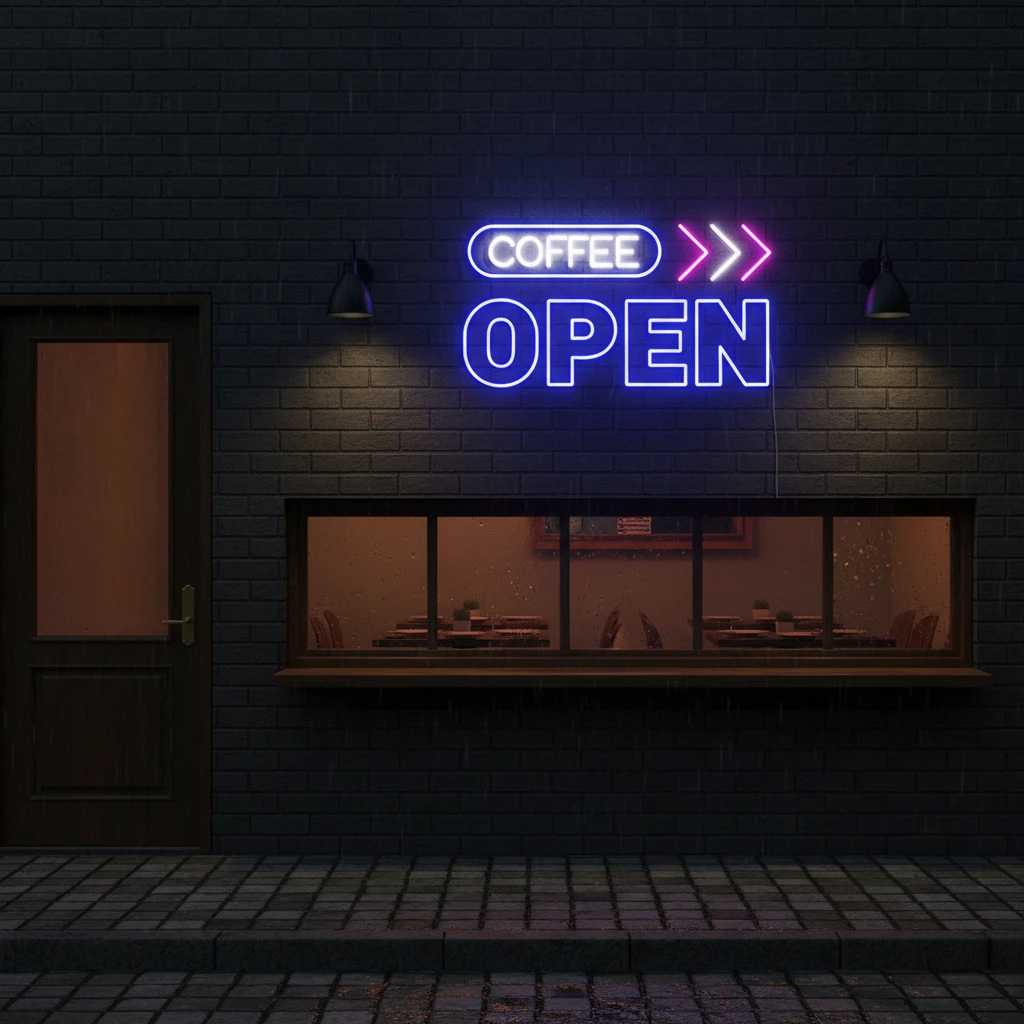 Coffee Open Neon Sign Shop Decor Led Neon Sign by Neonchics